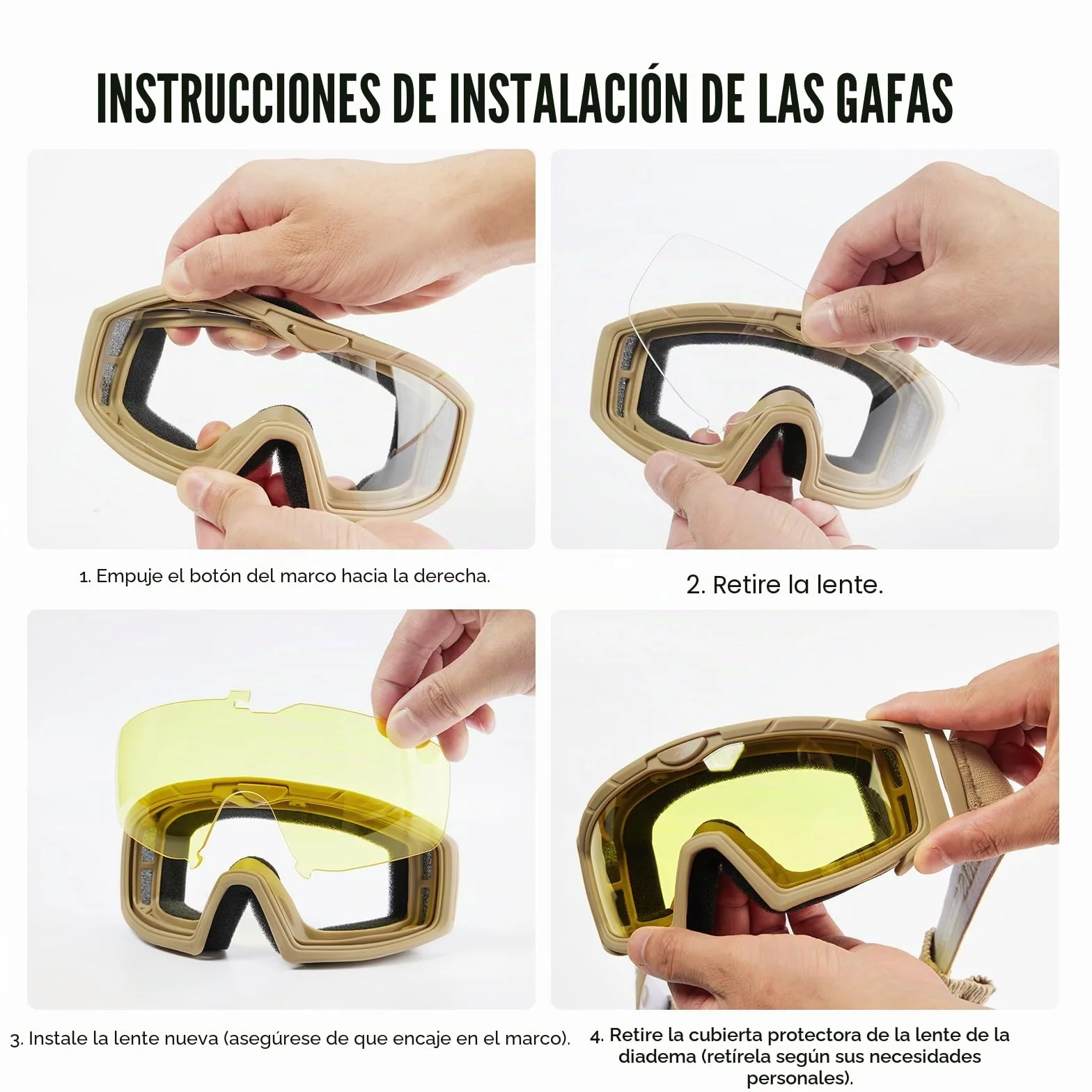 OneTigris Gafas tácticas de airsoft con 3 lentes intercambiables, gafas de caza con CE EN166 y ANSI Z87.1, gafas de airsoft para paintball, caza, CS, ciclismo, exterior