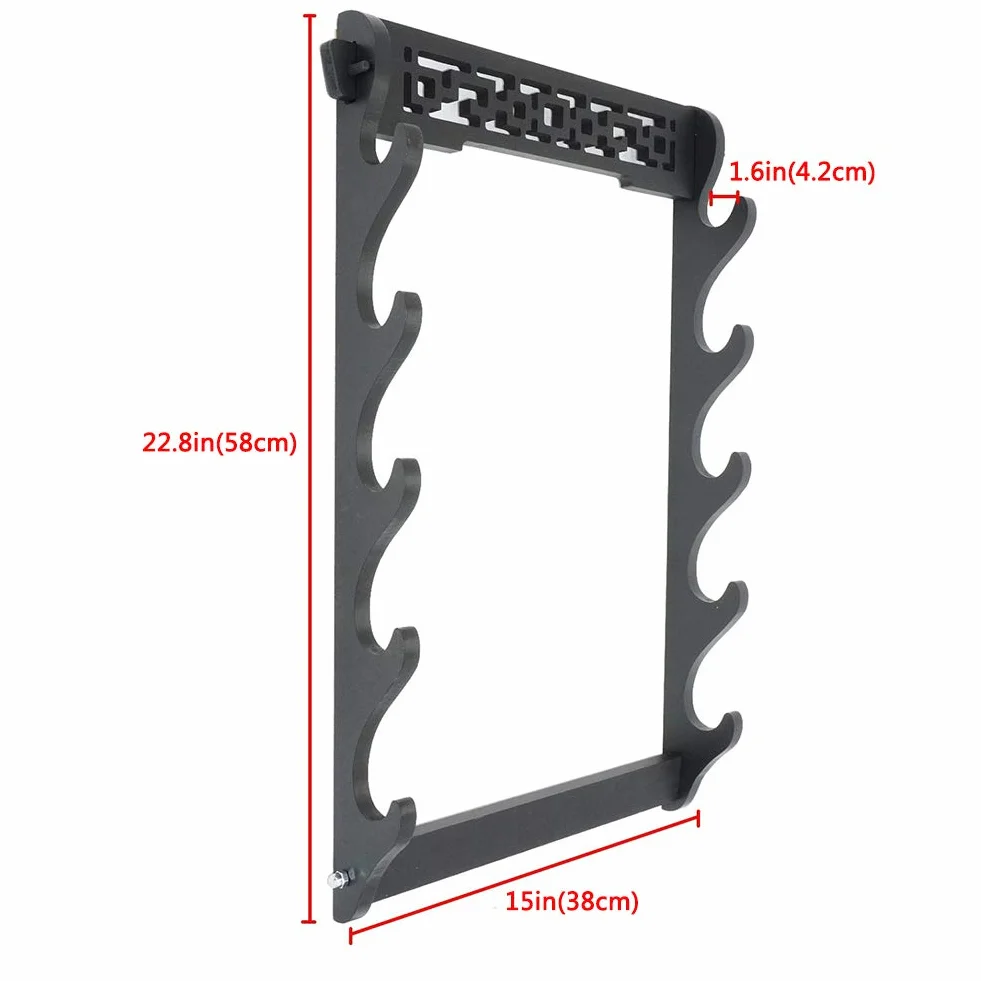 Espada Soporte de Montaje en Pared Espada del Samurai del sostenedor del Katana Wakizashi Tanto suspensión de la Pared Espada del Estante,5Tier