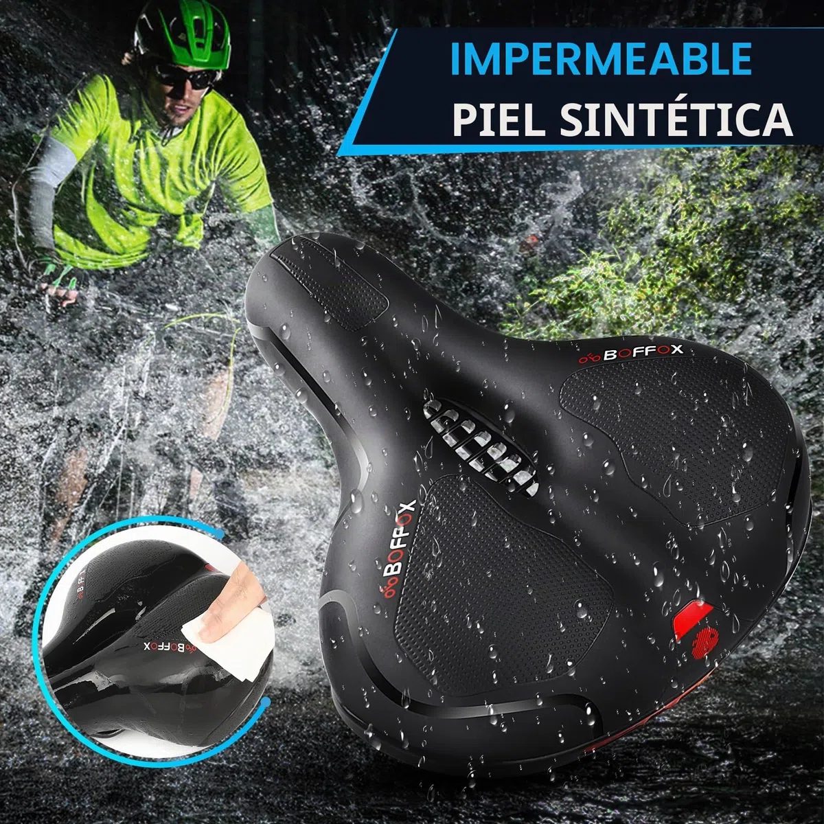 Sillín de Bicicleta para Hombre y Mujer con cómodo y Suave Espuma viscoelástica de Gel ergonómico, cómodo Asiento de Bicicleta para MTB, Bicicleta de Carretera, Trekking