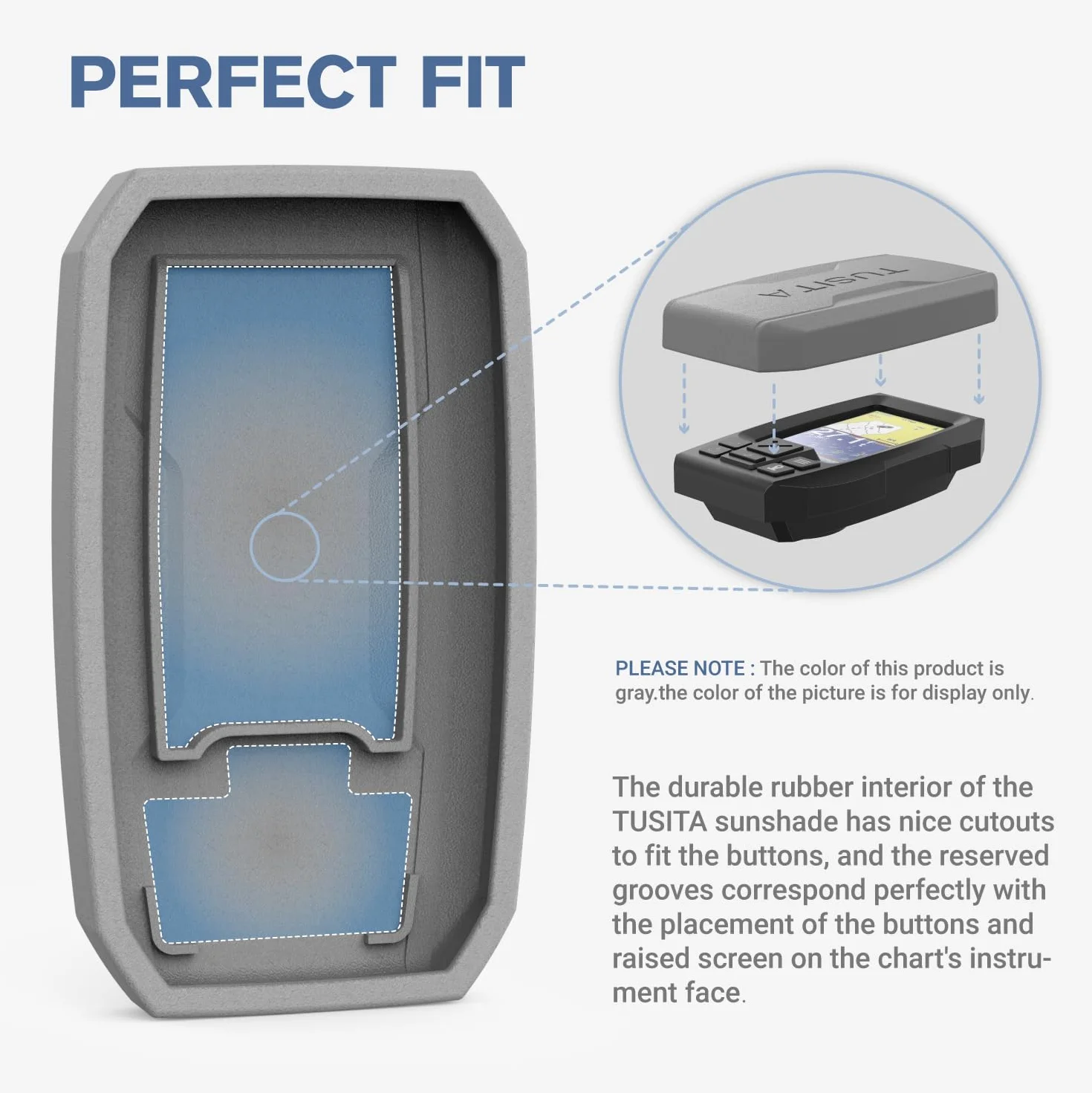 Funda TUSITA para Garmin Striker Plus 4 4cv - Silicona Skin Protectora Accesorios GPS Fishfinder