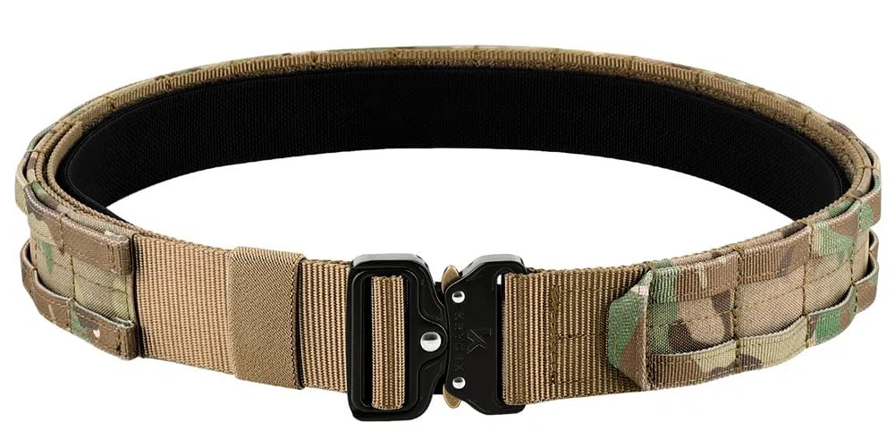 Cinturón táctico MOLLE de liberación rápida cinturón táctico de 1.75 Pulgadas con cinturón Interior de 1.5 Pulgadas, Hebilla de Metal cinturón Resistente Cortado con láser