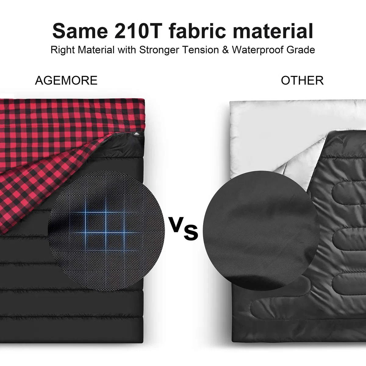 Saco de Dormir Doble de Franela de algodón para Camping, Senderismo o Senderismo. Saco de Dormir Impermeable para 2 Personas, para Adultos o Adolescentes. Camión, Tienda de campaña o Saco de Dormir