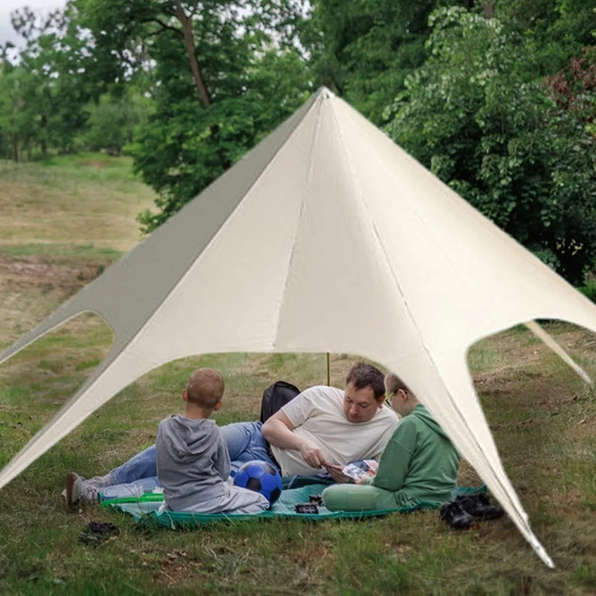 Tienda de campaña para actividades al aire libre – resistente al agua protección solar para viajes – amplio refugio de picnic con protección UVF50+ para actividades al aire libre, senderismo, viajes