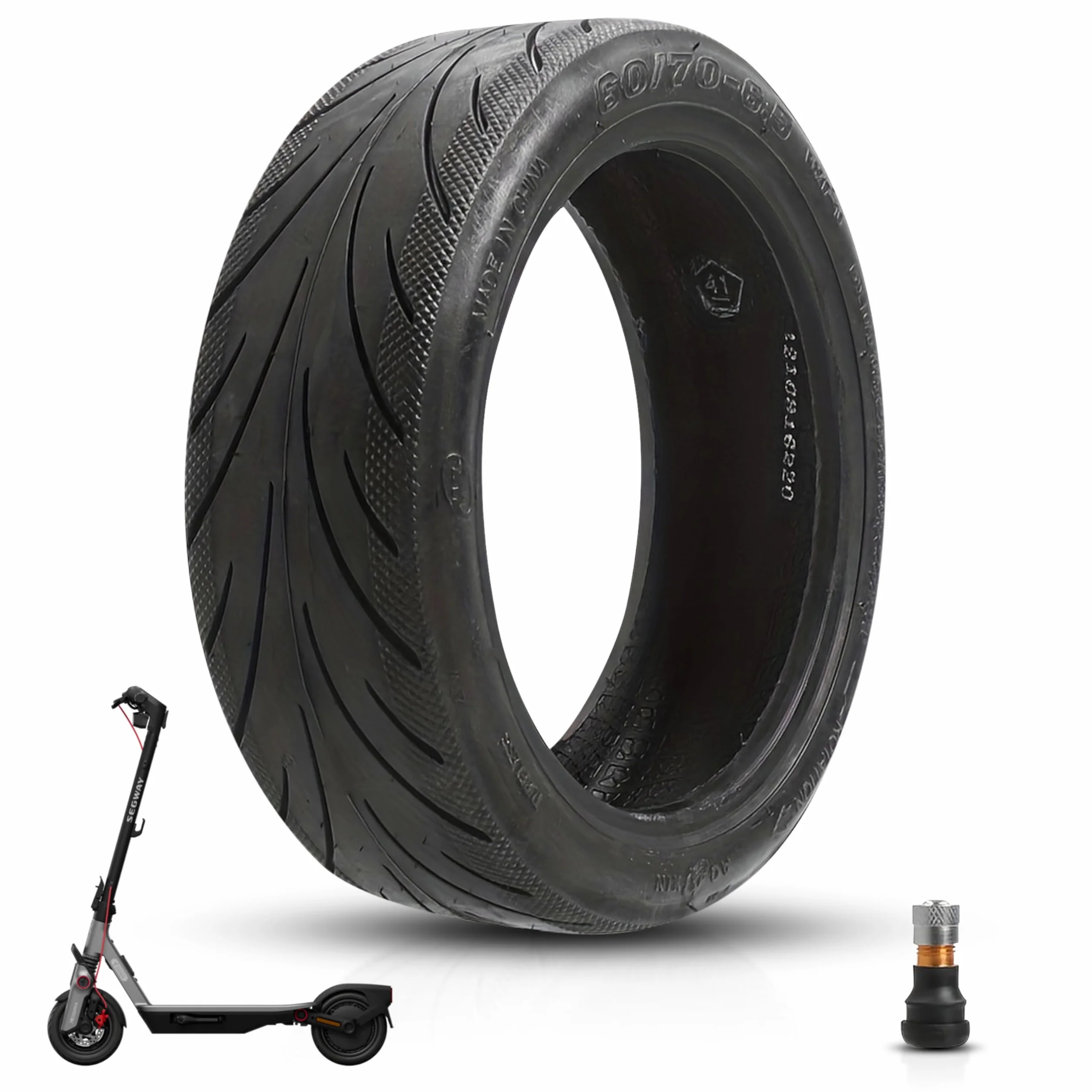 Rueda Tubeless 60/70-6.5 Neumático 10 Pulgadas 10x2.50-6.5 para Segway Ninebot E3 E, Max G30/G30D, Xiaomi 5/5 Pro/5 Max, Smartgyro K2