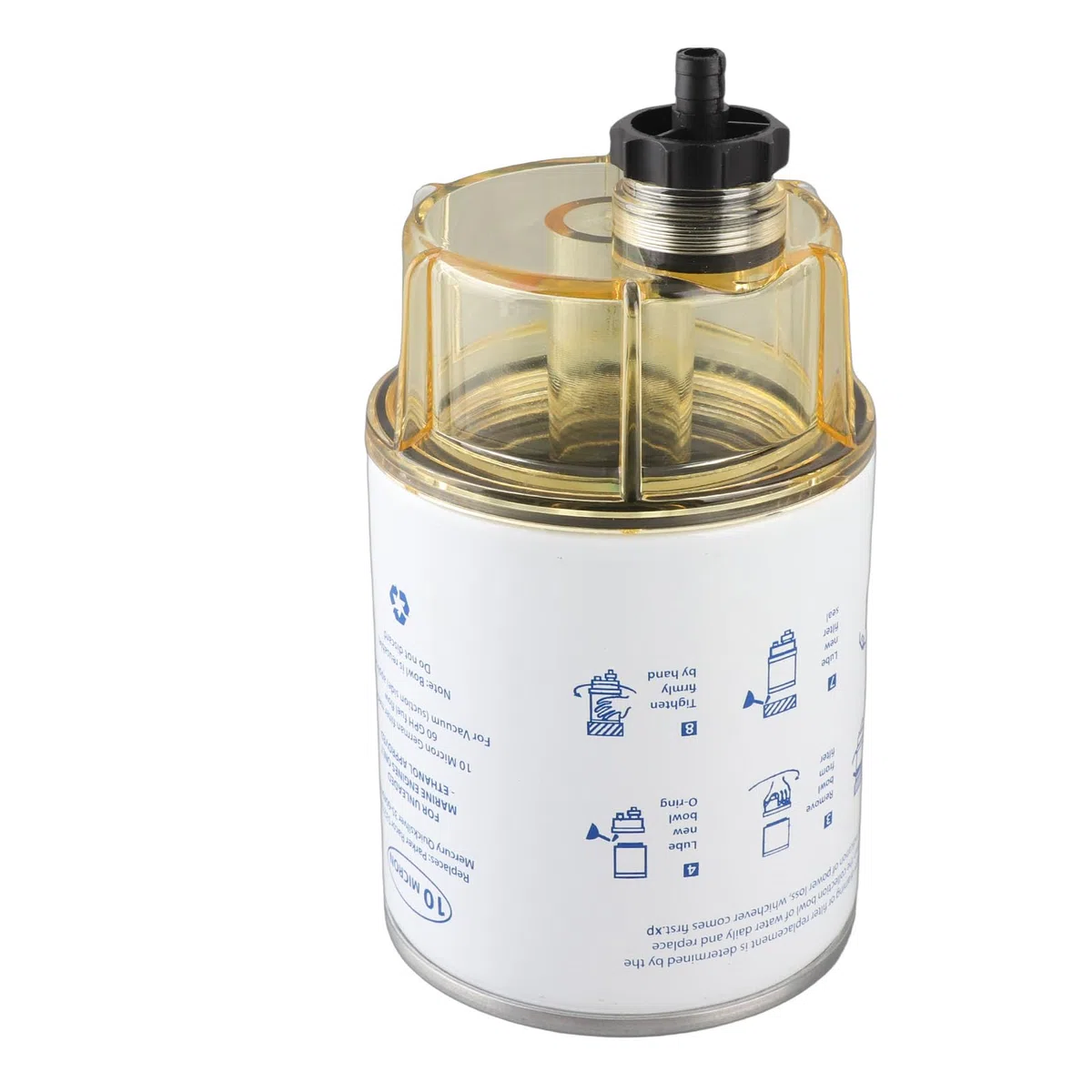 18-7928 Separador de Combustible y Agua, Filtro de Combustible Externo para Motor Marino Fuera de Borda de Barco