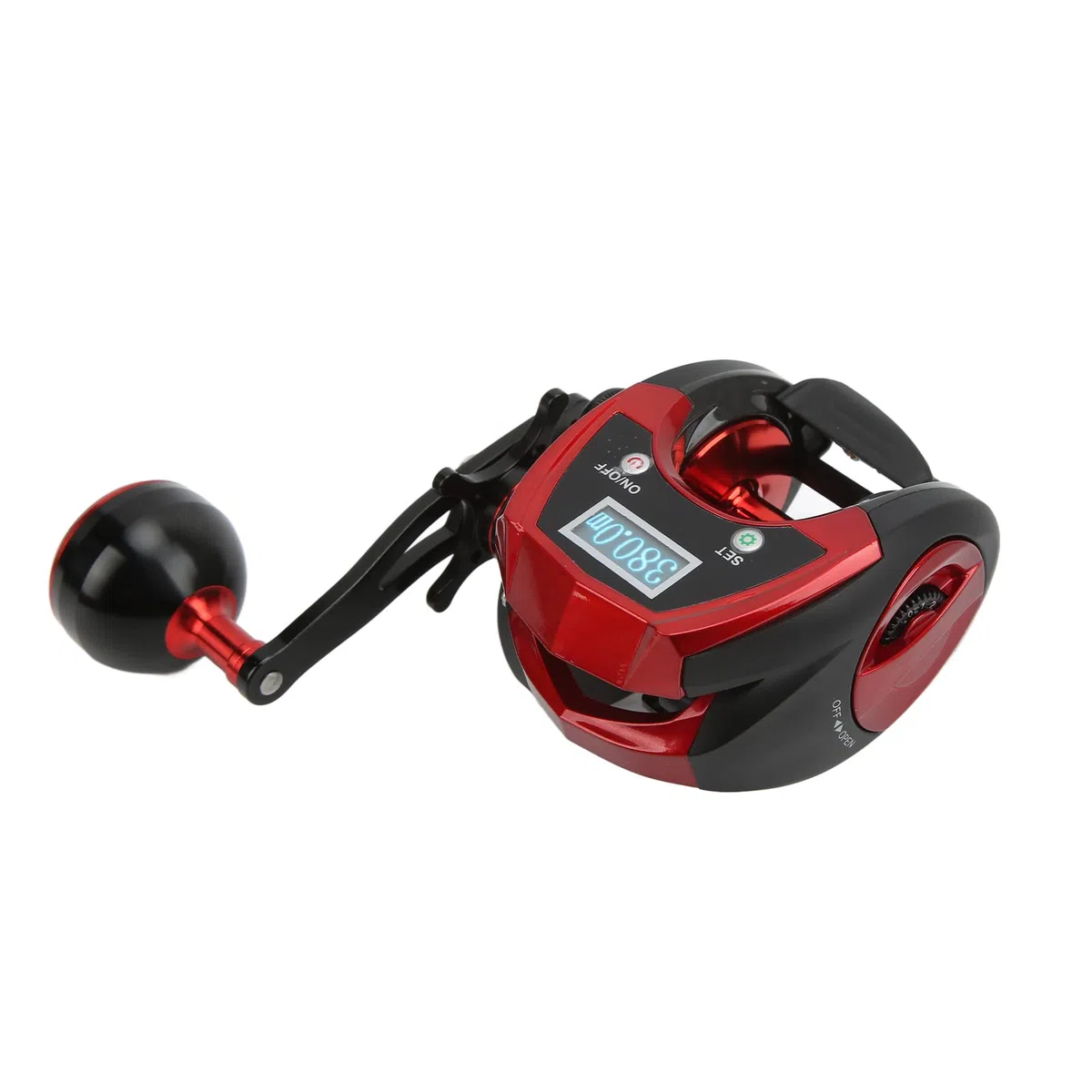 Pantalla LCD Carrete de Baitcasting Digital Ligero Carrete de Pesca Eléctrica para Entusiastas de la Pesca Nocturna Fibra de Carbono/Negro (Pantalla Digital de Segunda generación