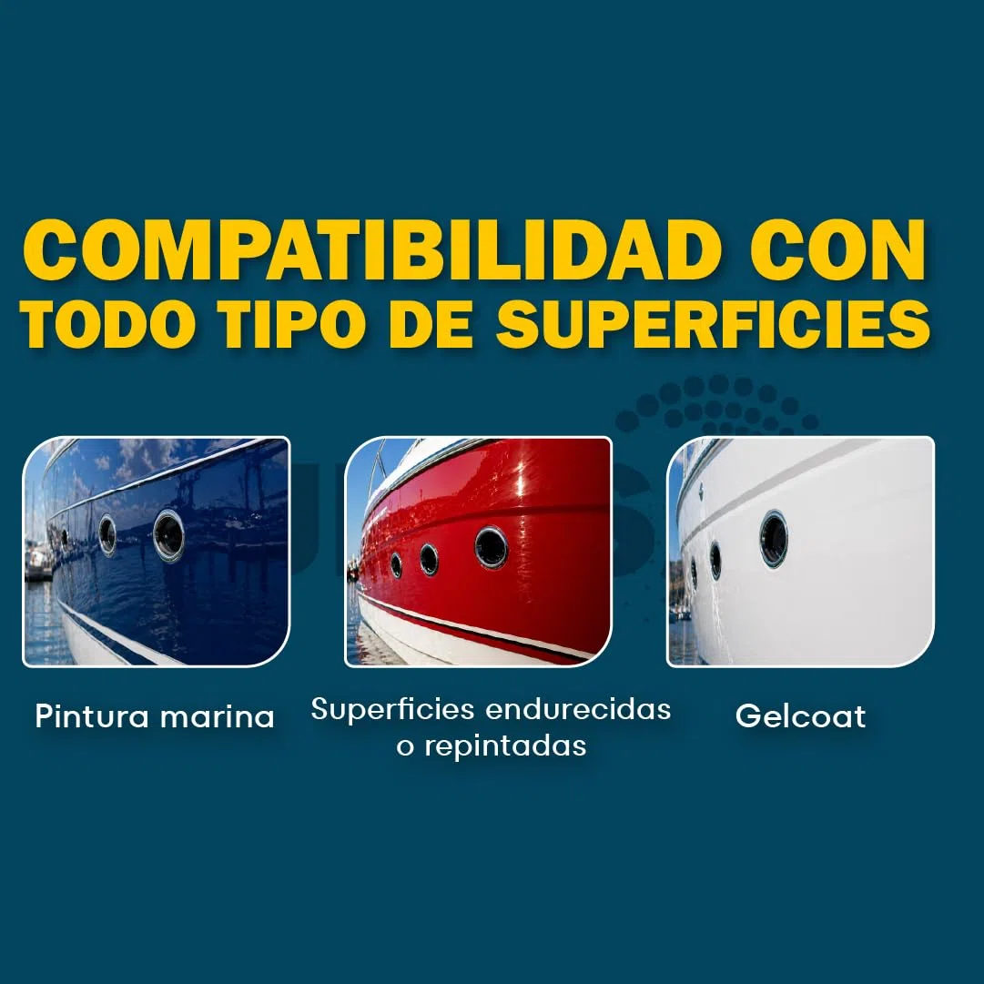 Pulimento nautico alto brillo gelcoat abrillantador pintura barco eliminador micro rayas oxidacion ligera restaurador casco cubierta brillo espejo profesional 1L | GUBOSA
