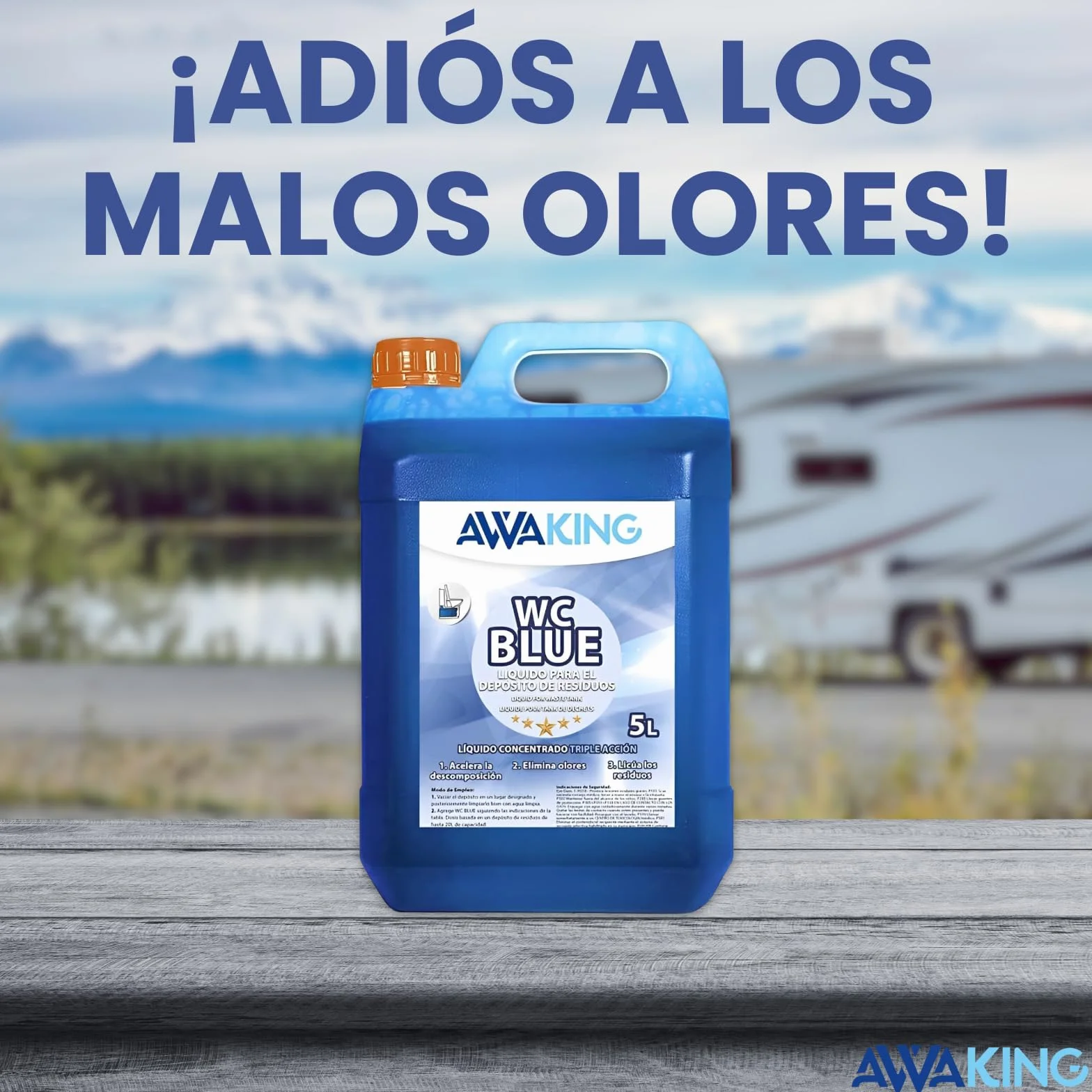 AWAKING Liquido WC Quimico Blue 5L do wc portatil, autocaravana y camper