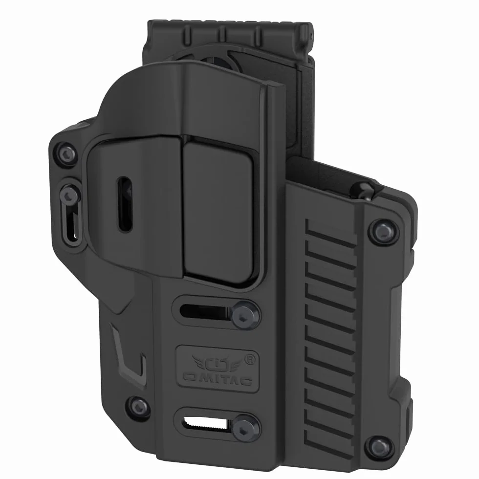 Funda táctica universal con clip para cinturón, funda OWB para más de 200 pistolas más populares de tamaño completo, compactas y semiautomáticas