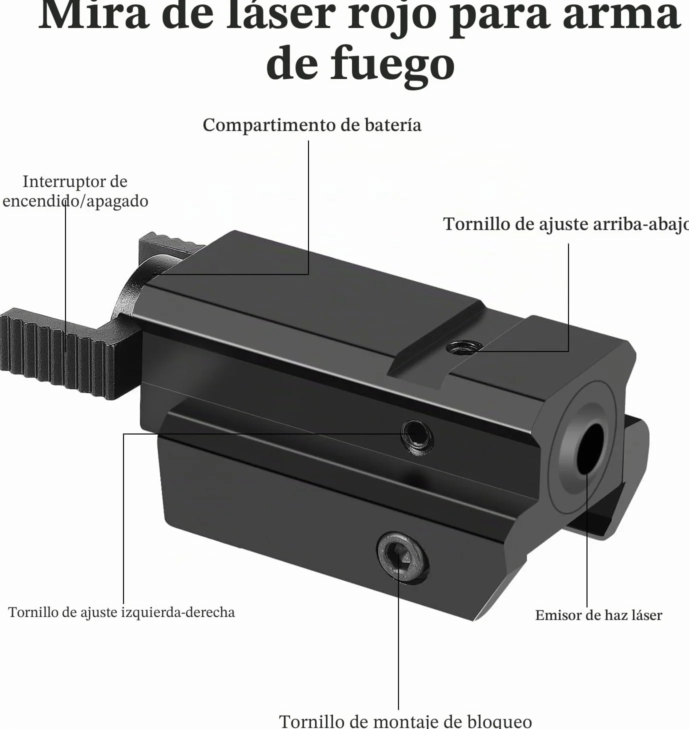 KinZon Visor láser rojo alta precisión 20 mm Picatinny/Weaver para pistolas carabinas armas tácticas