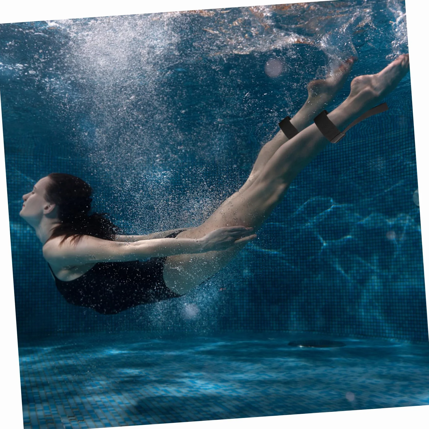 HEMOTON Correas para Aletas de Natación Negras, Cordón Antipérdida, Material PP Resistente al Agua de Mar