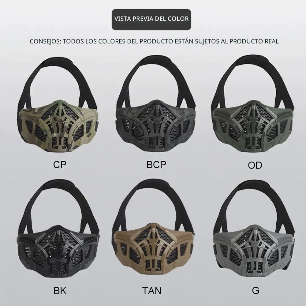 Peminkoo Máscara táctica de Media Cara para Paintball Airsoft máscara Protectora de escorpión diseño Interior de Silicona máscaras de Cosplay Transpirables