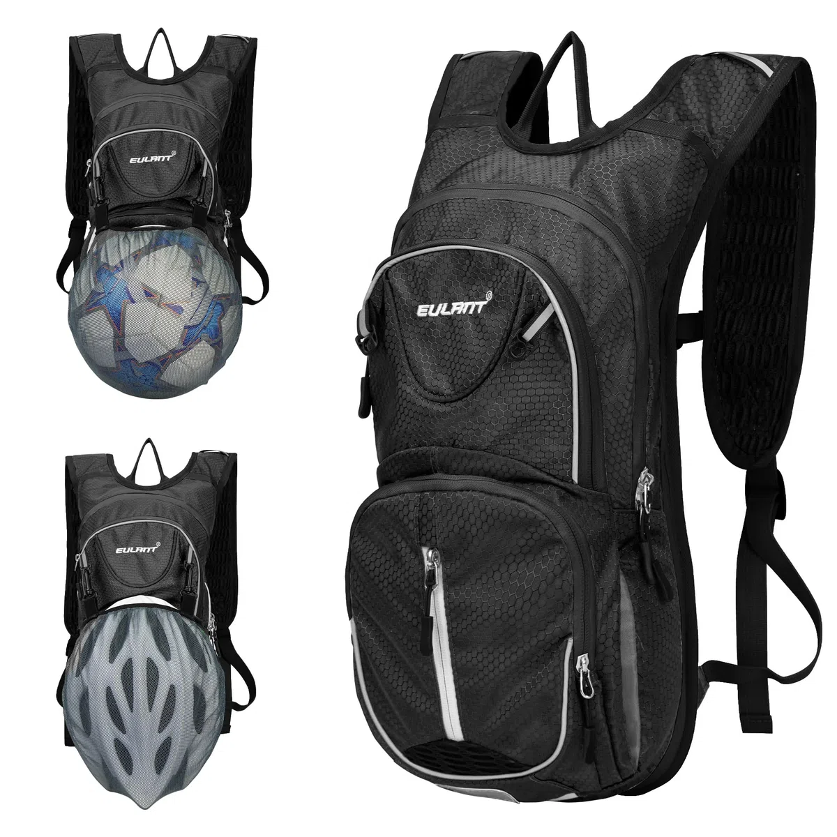 EULANT Pequeña Mochila para Bicicleta,12L Mochila de Hidratación Impermeable,Reflectoras Mochila de Ciclismo para MTB Senderismo Correr Natación Playa, con Capa de Aislamiento & red de pelota