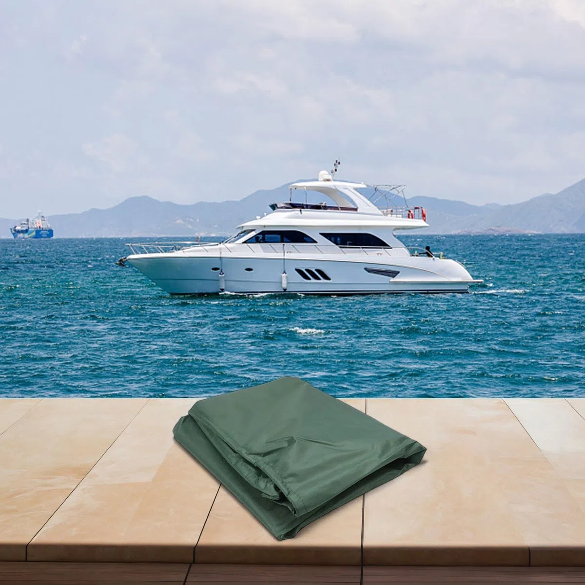 Funda para asientos de barco marino con cordón elástico, protección impermeable y a prueba de polvo para asientos de lancha rápida, tela Oxford 210D (verde)