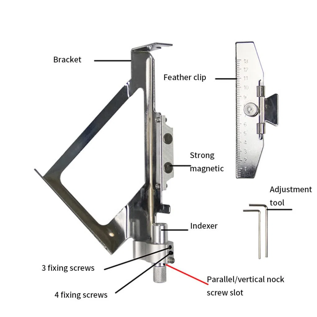 Flecha Fletching Jig, Fletching Jig Flecha Ajustable con Escala Transparente Herramienta de Tiro con Arco portátil de Aluminio para Tiro con Arco DIY Plata, Fletcher