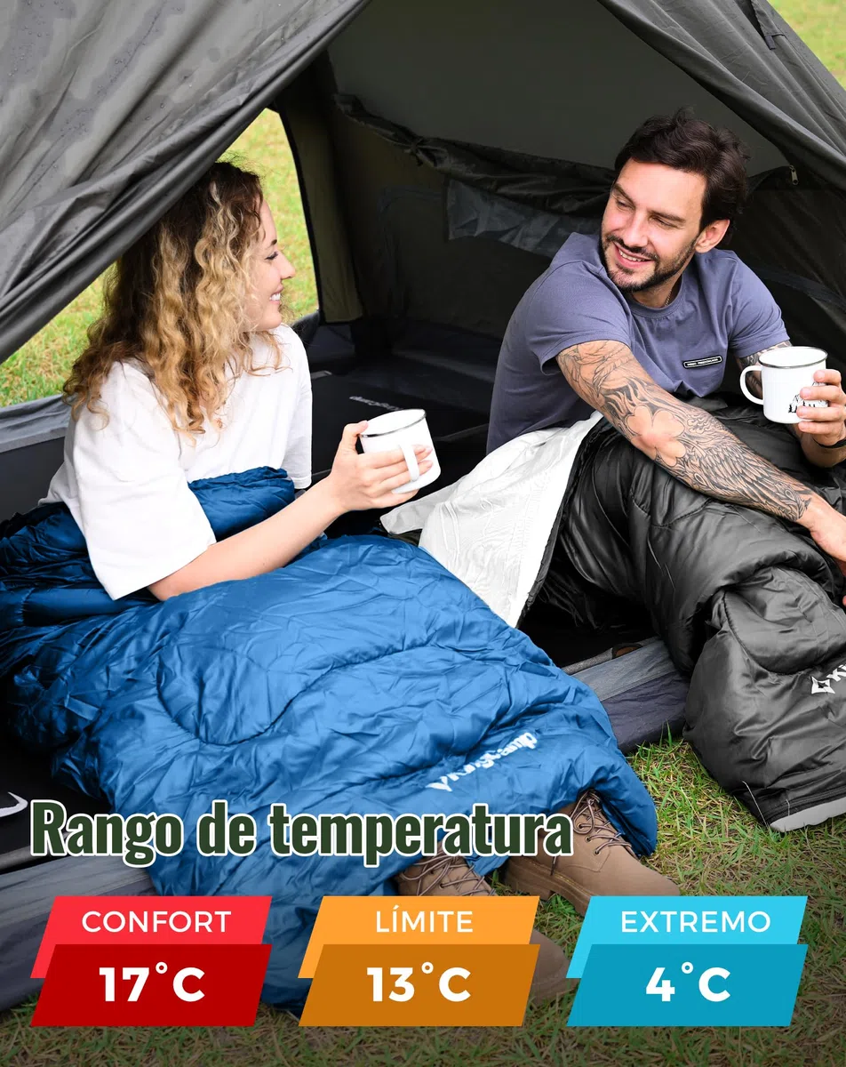 KingCamp Saco de Dormir Ligero, portátil, Impermeable, cómodo para Clima frío, mochilero, Camping, Senderismo