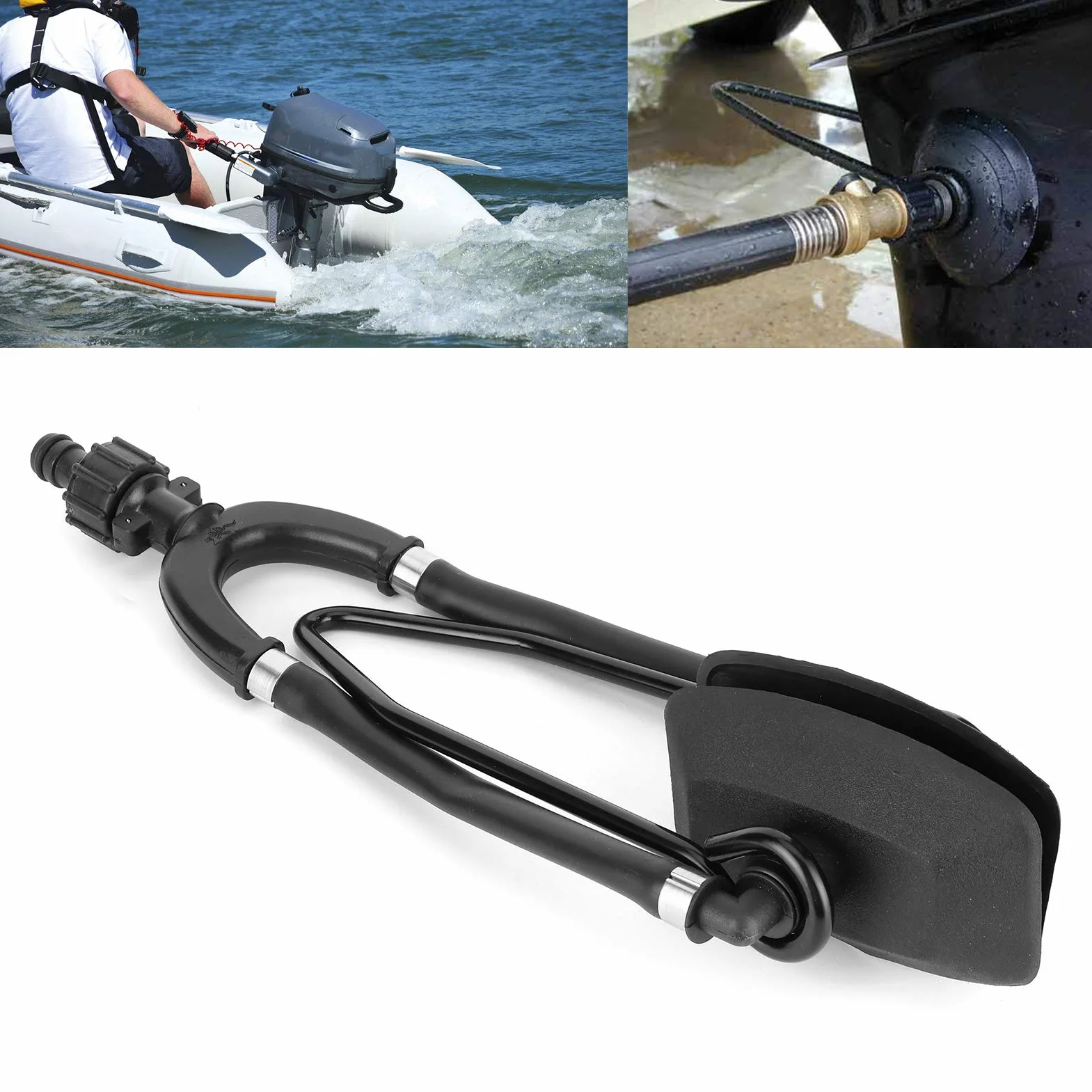 Enjuague de Motor Marino, Motor de Barco Fuera de Borda, Enjuague de Agua, Doble Alimentación, Orejeras Rectangulares Grandes, Conexión Rápida, Kit de Uso Marino, Accesorios para