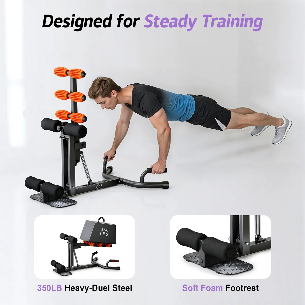 Máquina de Sentadillas Profundas, Entrenador de Glúteos Ajustable, Core y Abdominales para Entrenamientos de Bajo Impacto de Tren Inferior, Ejercicios de Flexiones en Gimnasio en Casa