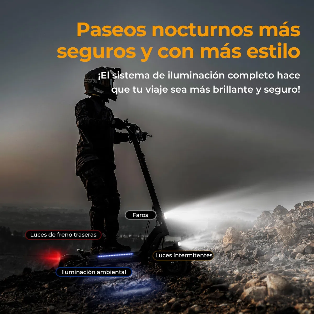Patinete Eléctrico, Ausom L2 MAX Doble Motor, Autonomía 90KM, Ruedas 10x3.0 Todoterreno, Plegable Scooter Electrico