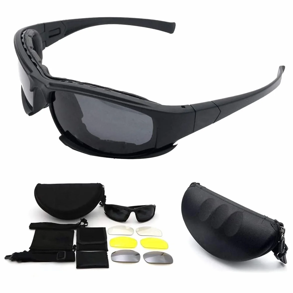 Maso X7 Gafas de sol polarizadas deportivas tácticas con 4 lentes intercambiables