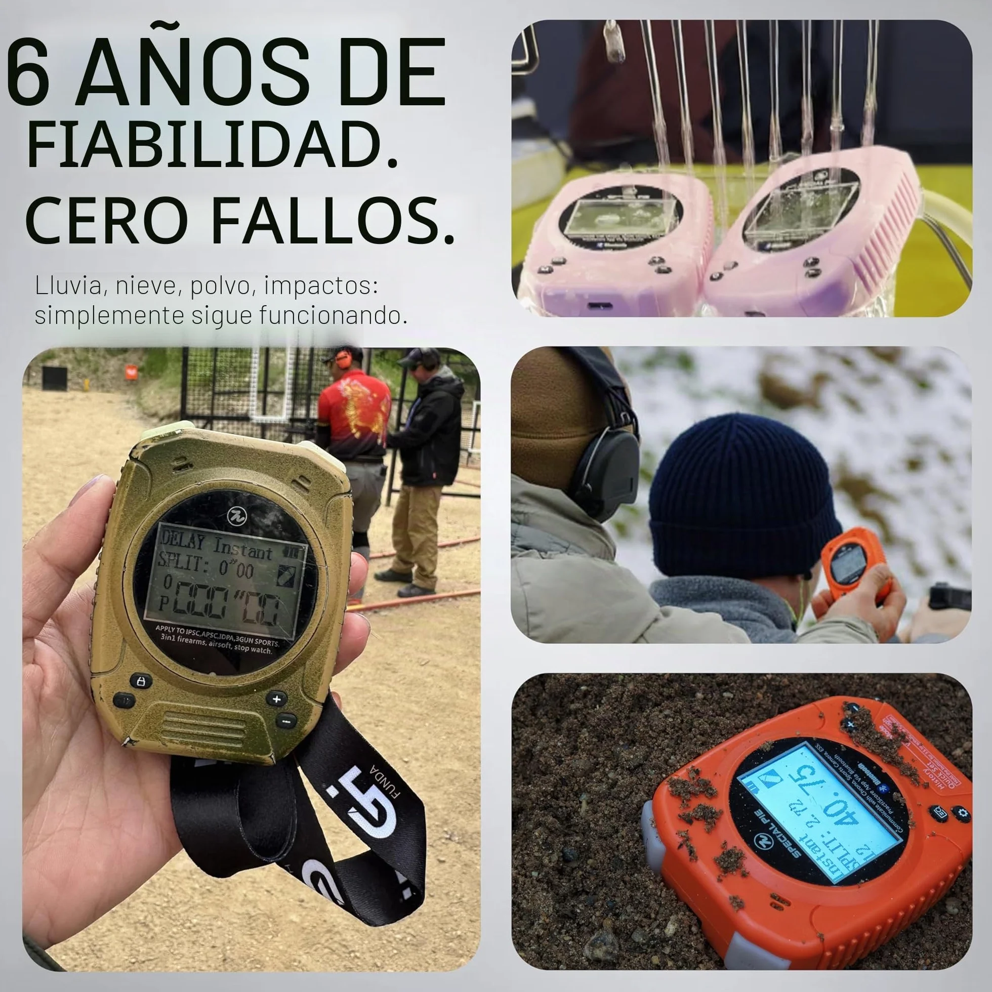 Temporizador de Disparo（M1A2+） | IPSC, Bluetooth, certificado IROA, zumbador fuerte, sensor de sonido inteligente, fuego seco