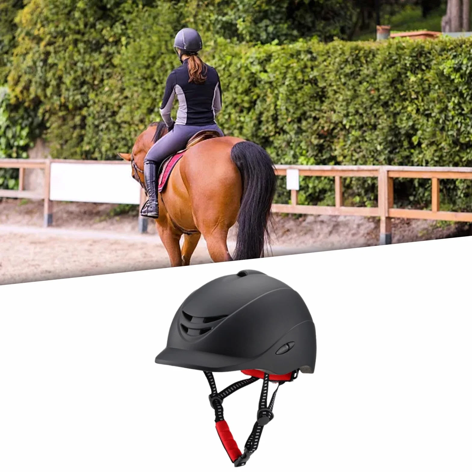 Perfeclan Casco Ecuestre de Verano Gorra de equitación Borde extraíble Transpirable Compacto Ajustable Hombres Mujeres Casco Ecuestre Casco de equitación para