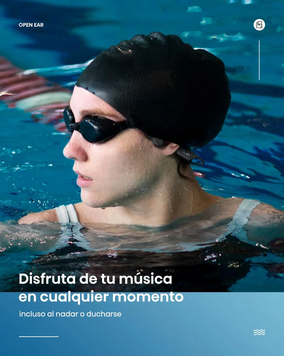 Genérico Auriculares para natación, Auriculares de conducción ósea Bluetooth 5.4, inalámbricos Resistentes al Agua IP68, diseño Abierto Reproductor MP3 Incorporado de 32 GB, adecuados para Correr