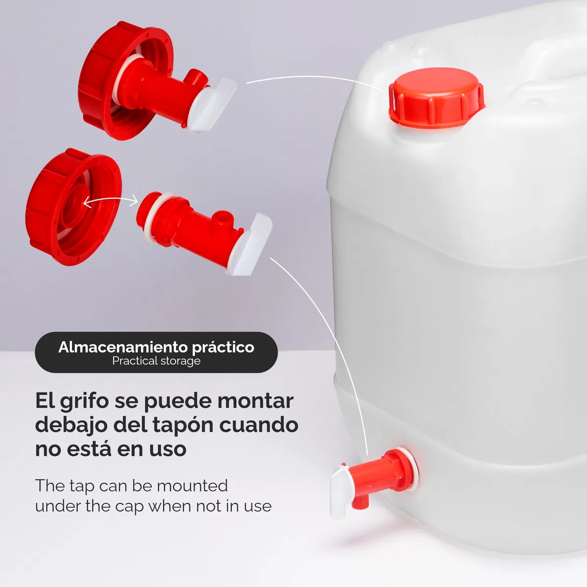 Garronda Garrafa Agua con Grifo sin BPA Bidon 20 litros Depósito de Camping Accesorios Garrafa con Grifo Deposito Agua Camper 2 Pack Blanco GD-0083