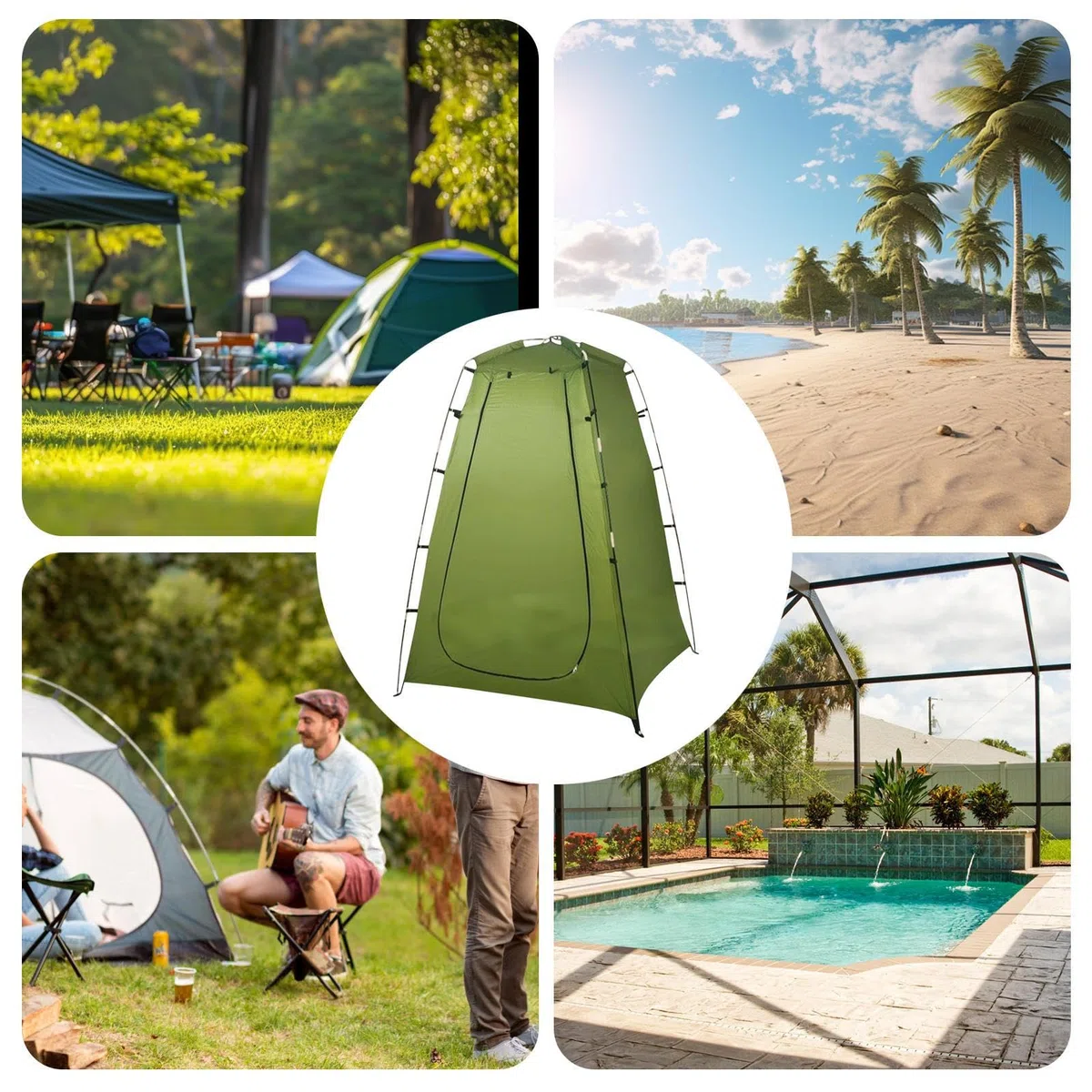 Tienda de Ducha Portátil | Vestidor Portátil para Aseo,Tienda Camping 4 en 1 Resistente al Viento con Privacidad