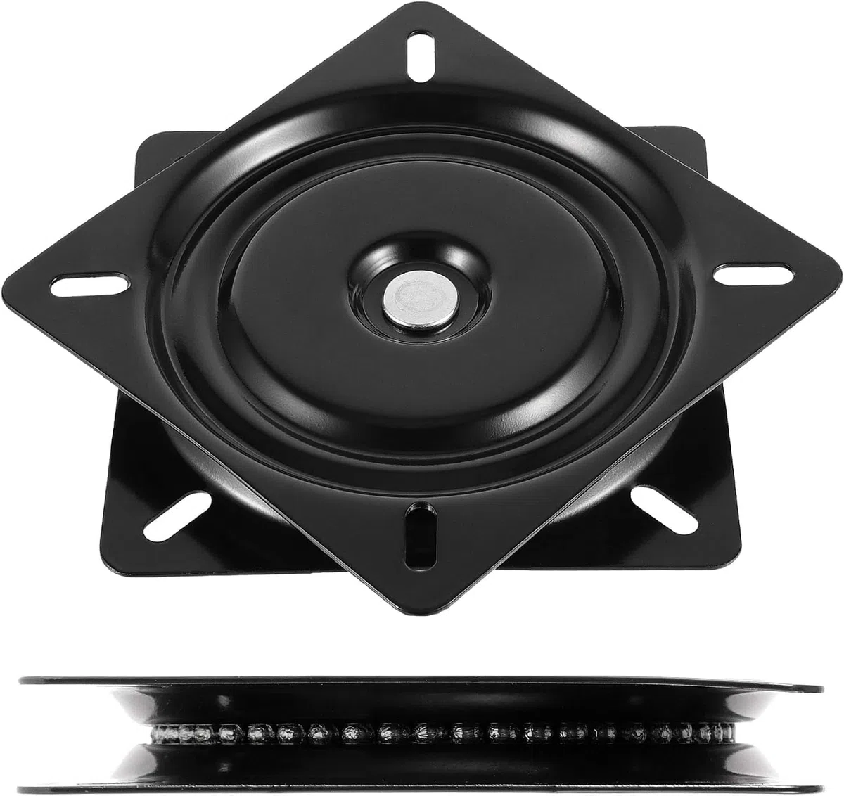 Base Giratoria Cuadrada 178mm 7Inch Negro Placa Giratoria De Soporte Giratoria para Asiento De 360 ​​Grado Pesado Taburete De Bar Placa Giratoria