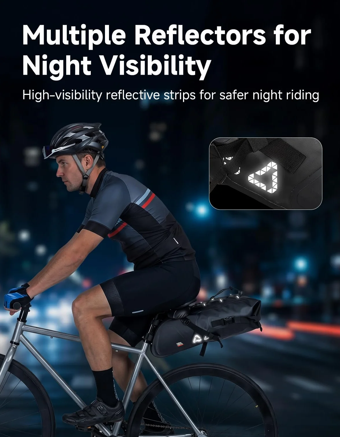Bolsa para sillín de bicicleta KEMIMOTO 15L, 100% impermeable, bolsa para sillín de bicicleta, bolsa para asiento de bicicleta, bolsa para sillín de bicicleta para bicicleta eléctrica y MTB, con