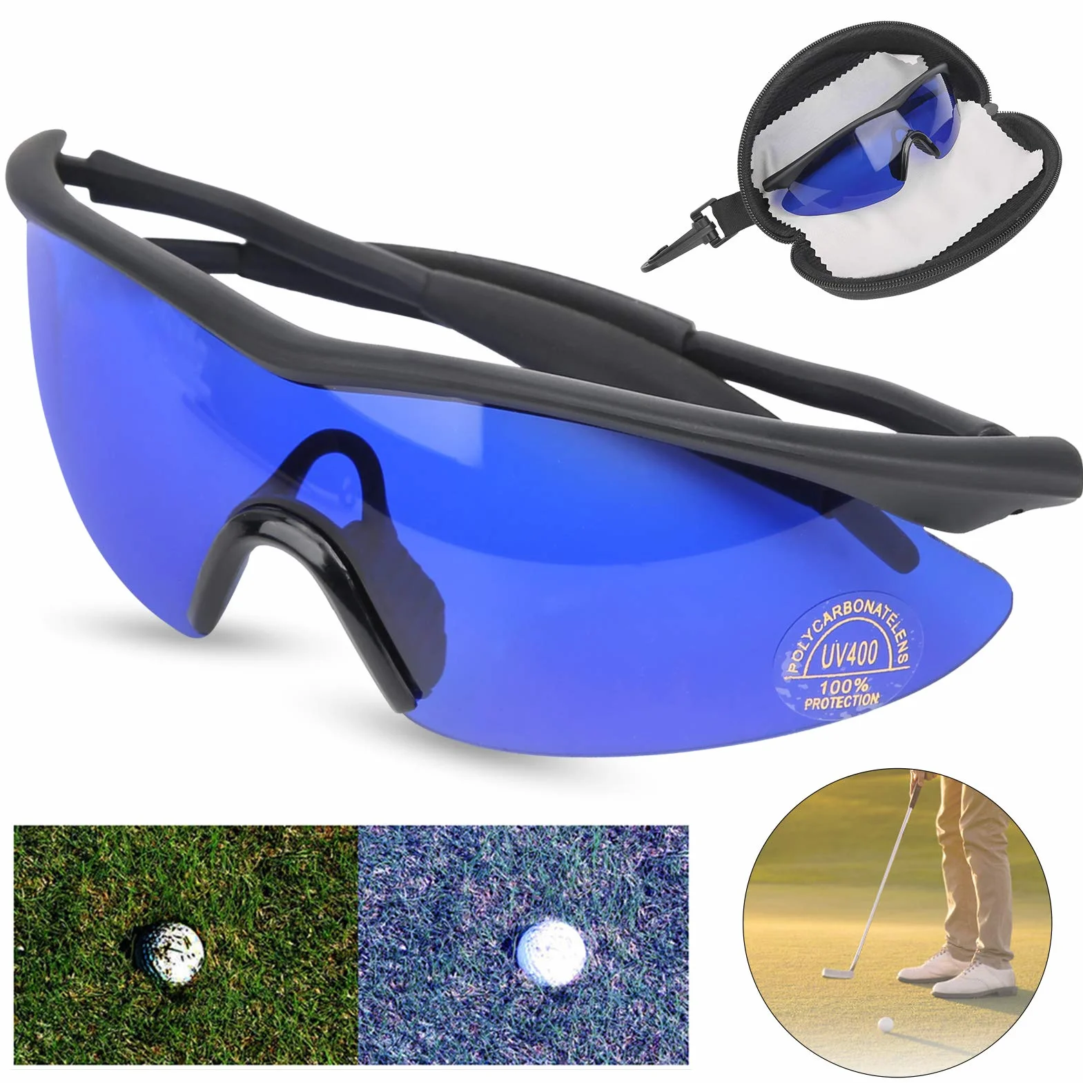 Gafas de Buscador de Pelotas de, Lentes Profesionales con Paño de Vidrio, Adecuadas para Actividades Al Aire