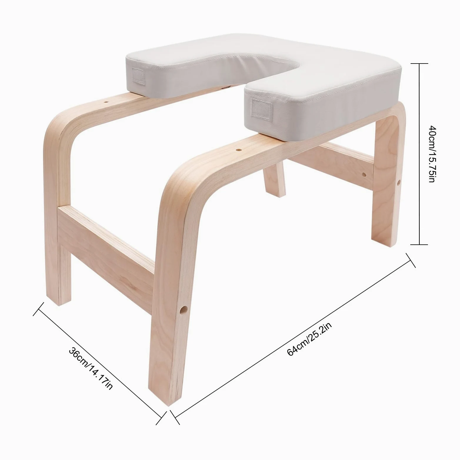 Banco de yoga de inversión, 200 kg, capacidad de carga para el gimnasio familiar, entrenador de pie con marco de madera y acolchado de poliuretano, taburete de yoga para entrenamiento de fuerza