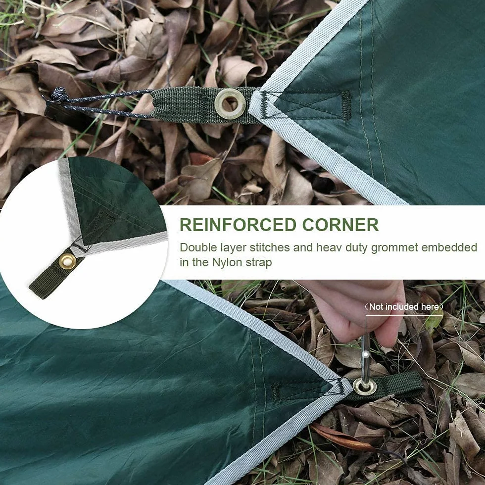 Bessport Toldo de Refugio Impermeable 3M*3M, Impermeable PU 3000mm, UV 50+ Protección Tienda de Campaña Tarp, Adecuado para Acampar al Aire Libre Tienda Playa Hamaca