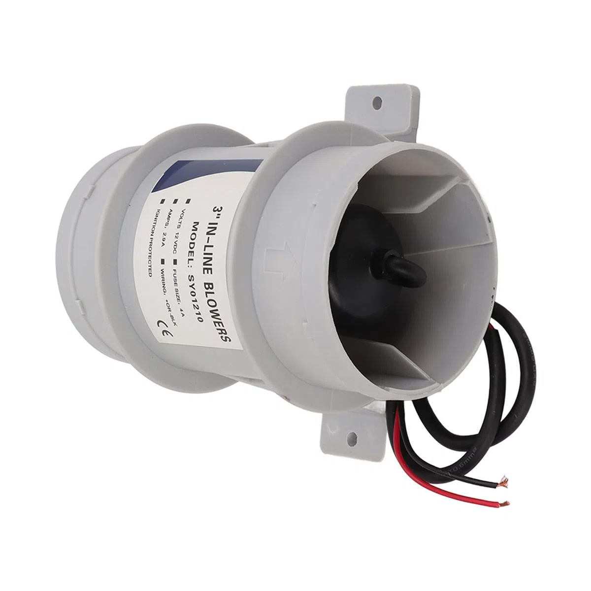 aqxreight Soplador en Línea Silencioso de 3 Pulgadas y 12V, Circulación de Aire de Sentina Marina, Soplador de Aire para Yates y Barcos