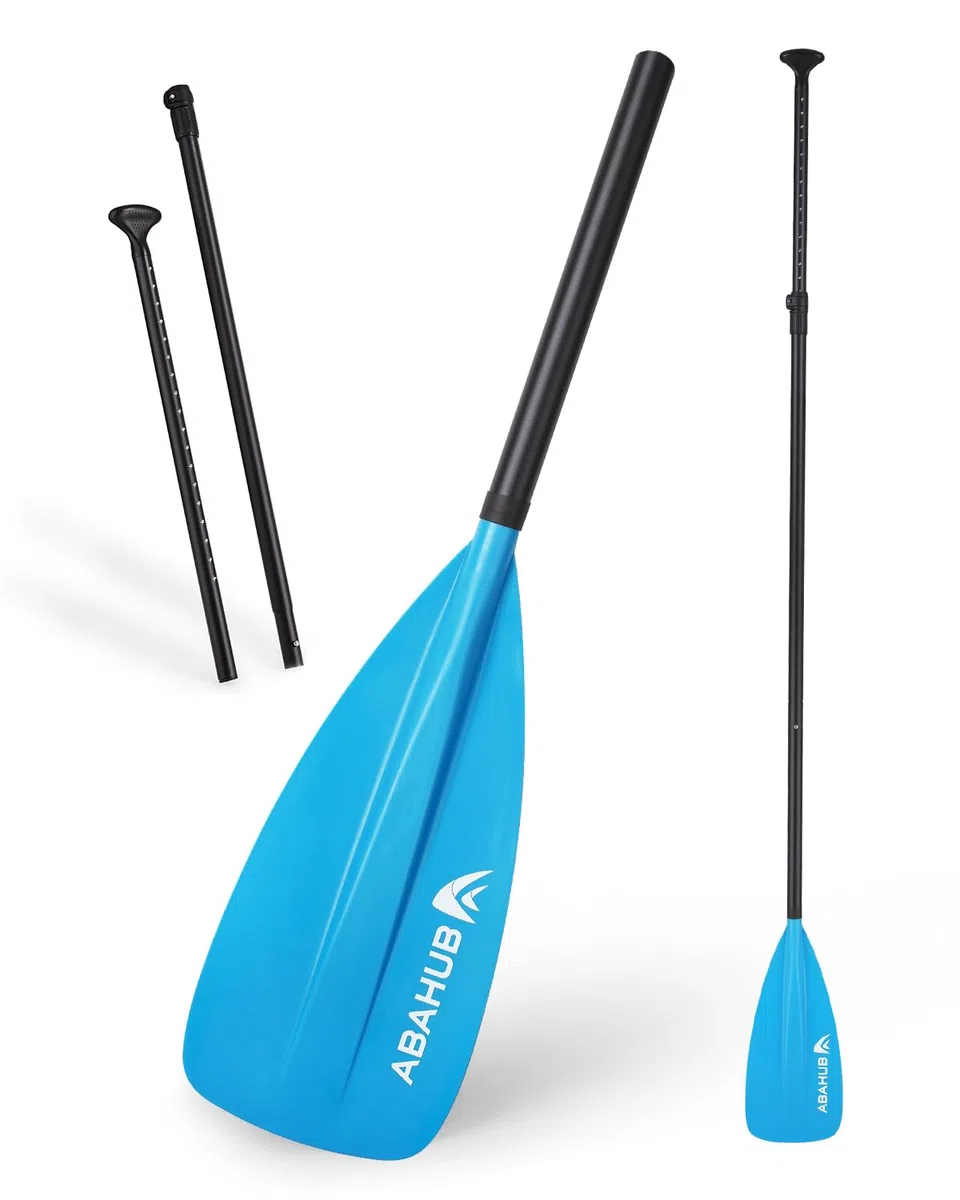 Abahub SUP Paddle - Pala de remo ajustable de aluminio para paddleboard, aleación de aluminio, mango recubierto de poliuretano, 172-213 cm, hoja de plástico y nailon