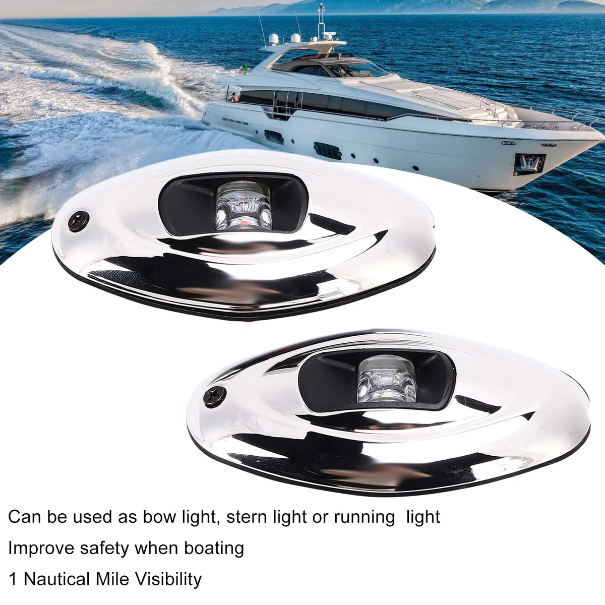Luz de Navegación para Barco LED Verde Rojo IP66 Impermeable 1 Milla Náutica Visibilidad Vela Señal Proa Lámpara Accesorio Marino para Pontones Yates