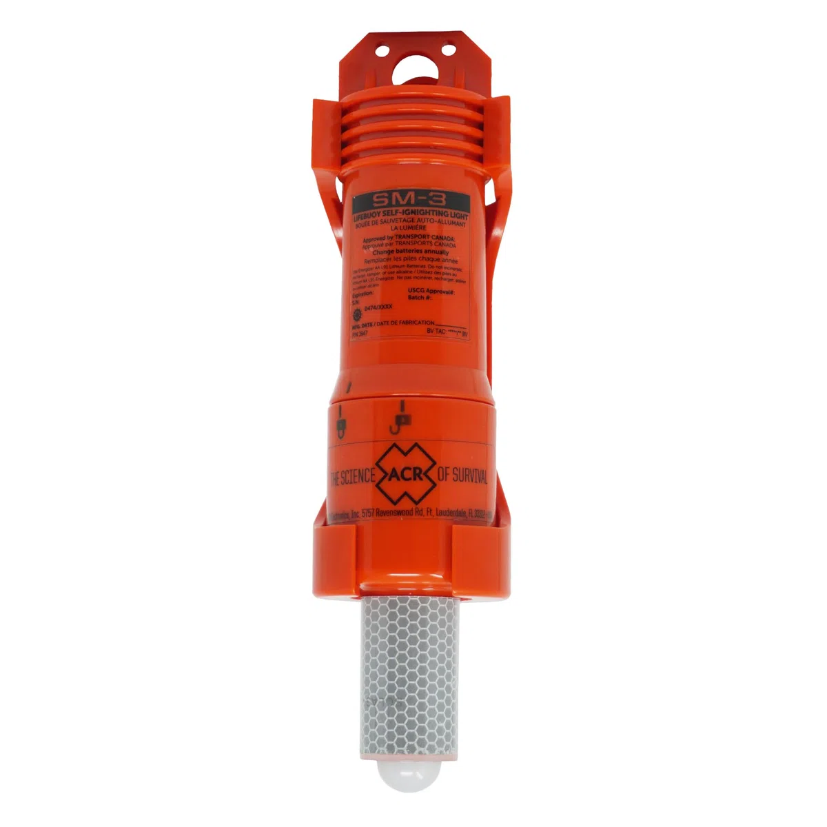 ACR SM3 Luz Marcadora Autoencendida para Aro Salvavidas, Aprobada por USCG, SOLAS y MED, Reemplazo Directo de SM2, Garantiza Visibilidad Confiable en Emergencias [Clase Energética B]