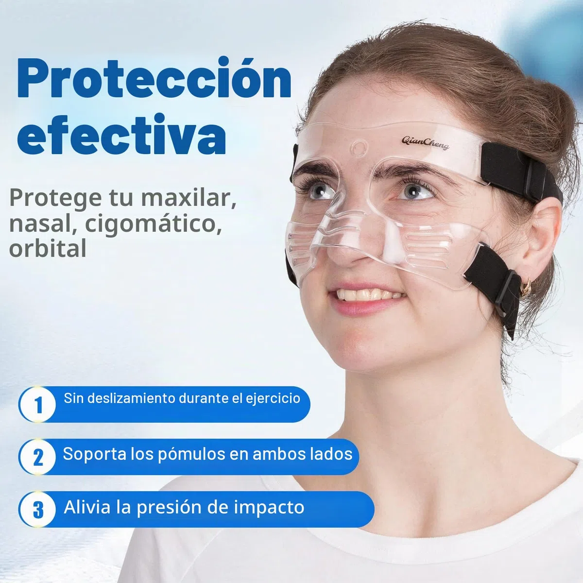 Qiancheng Protector facial para nariz rota para niños, adolescentes y mujeres, máscara facial ajustable con bolsa de transporte acolchada