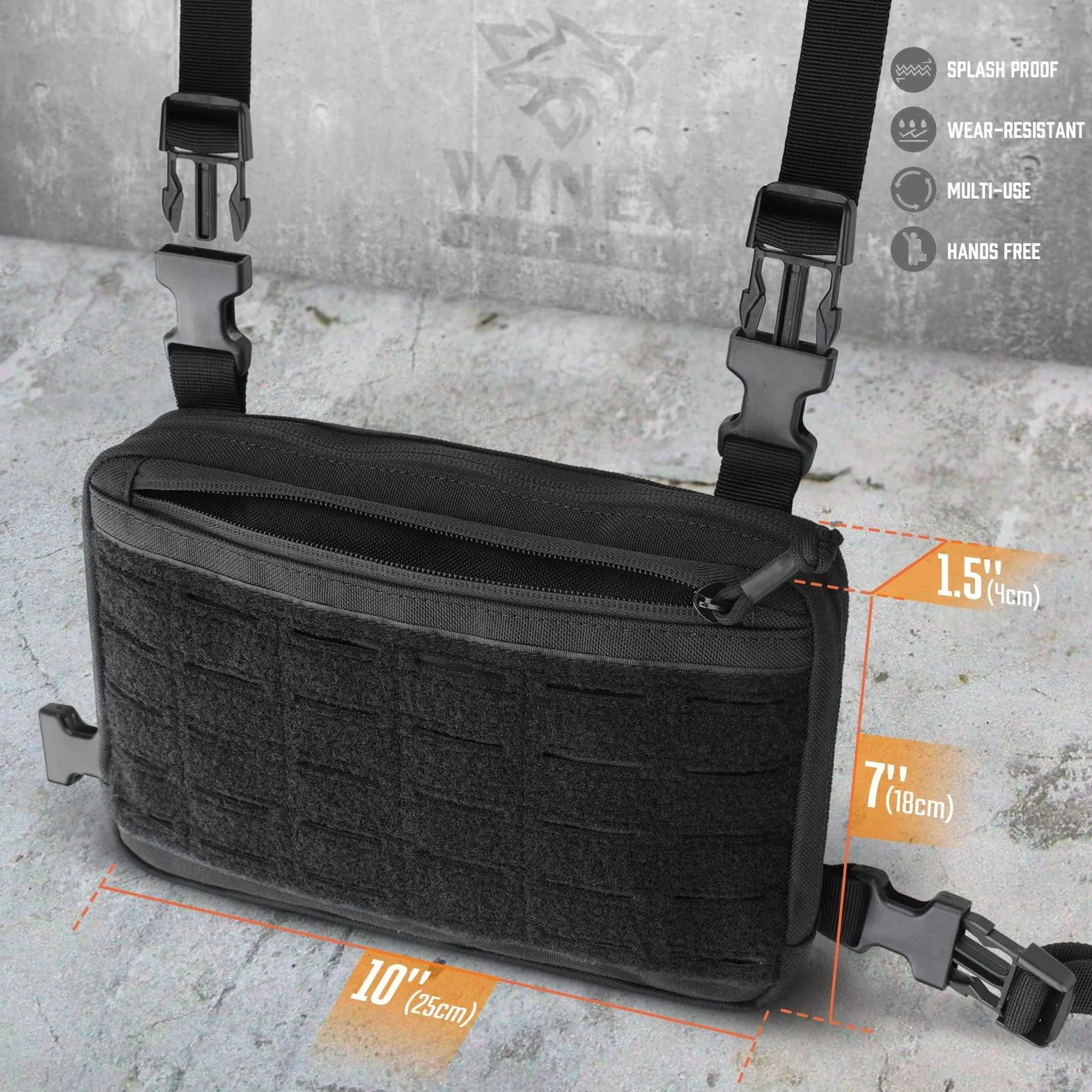 WYNEX Táctica Pecho Rig Corte Láser Molle Pouch Utilidad Recon Kit
