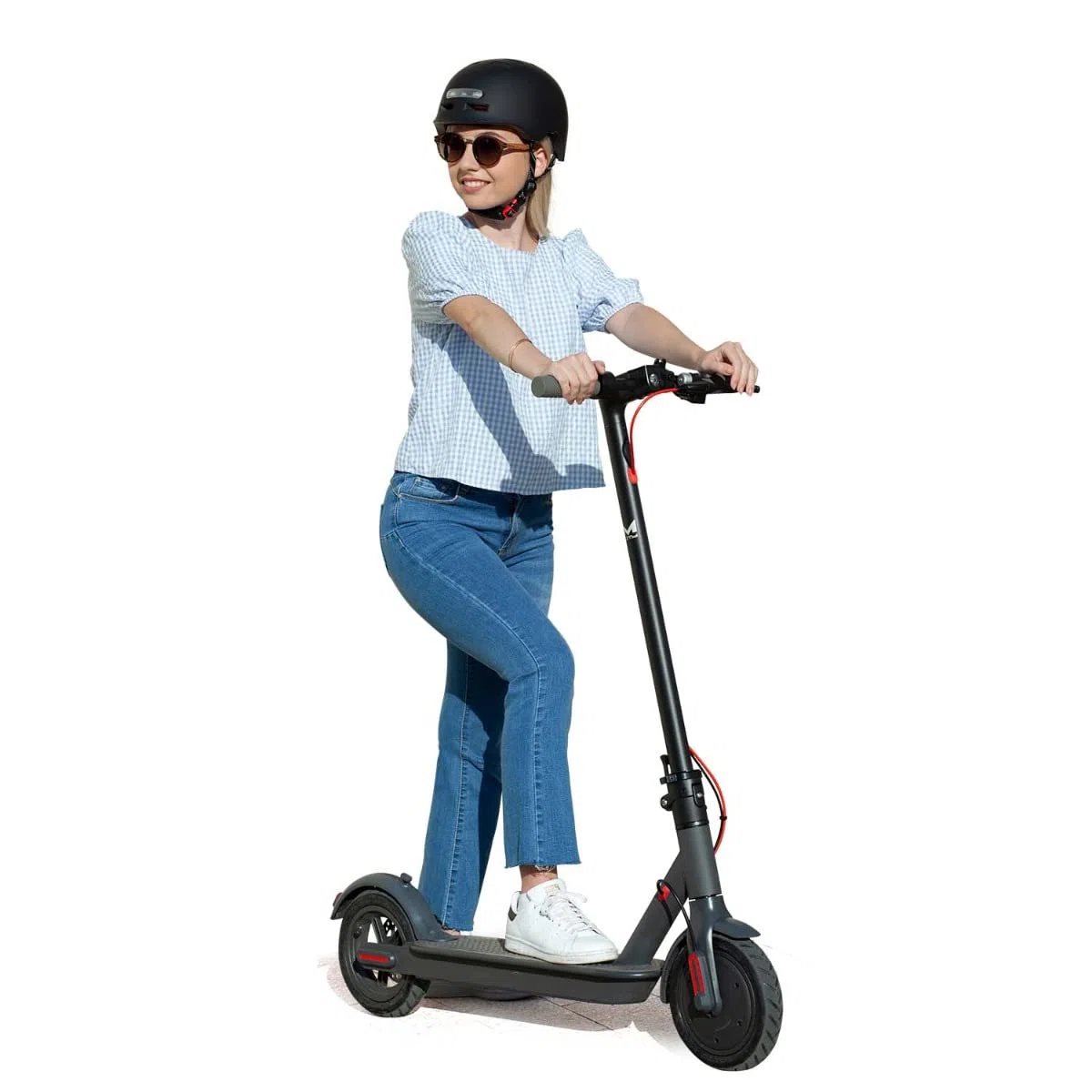 MOLTO - Casco con luz Frontal y Trasera LED para Adultos | Ideal para patinetes eléctricos, Bicicletas, Scooter o monopatín| Resistente y Duradero | Funciona con baterías Recargables