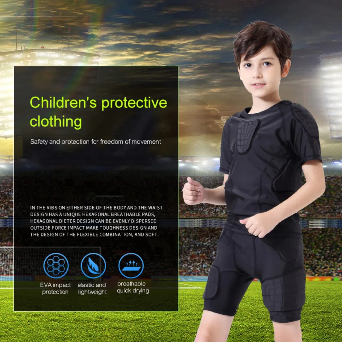 Hotfiary Kids Youth Camisetas Acolchadas de Protección Pantalones Cortos para Fútbol Paintball Béisbol, Camisetas Acolchadas de Compresión de Manga Corta/Larga Rib Heart Guard Protección del Esternón