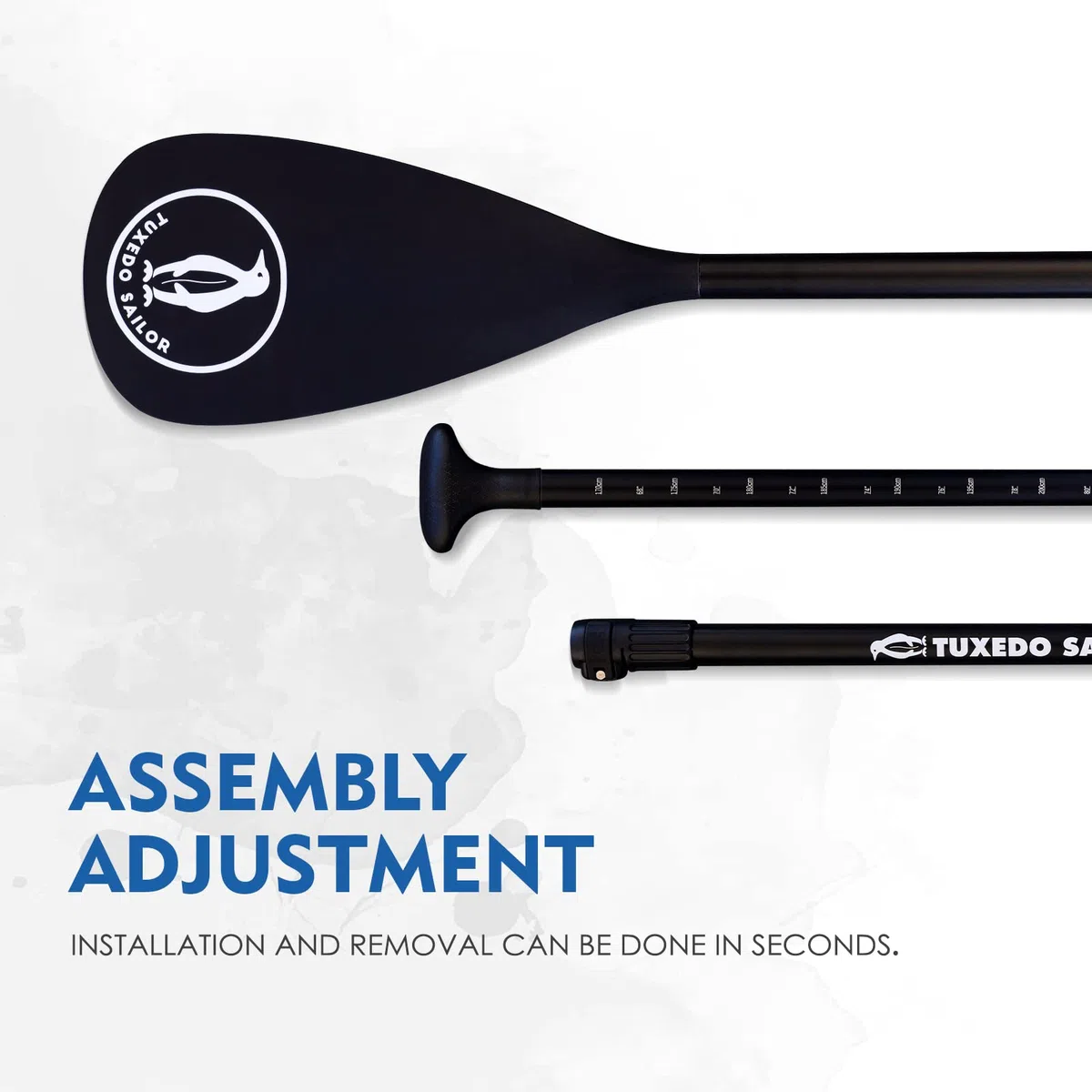 Tuxedo Sailor Sup Paddles - Adjustable Stand Up Paddle 3 Piece or 4 Piece Floating Alloy Portable Paddle Board Paddles - Lightweight & Floating oars - Durable and Packable - Efficient Padding