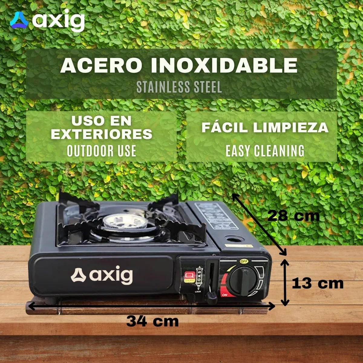 Camping Gas Portatil para Cocina Exterior - Hornillo de Acero Inoxidable 1 Fogon para Cartucho o Bombona de Gas Butano con Potencia de 2200W y Maletín de Transporte para Acampada, Senderismo…