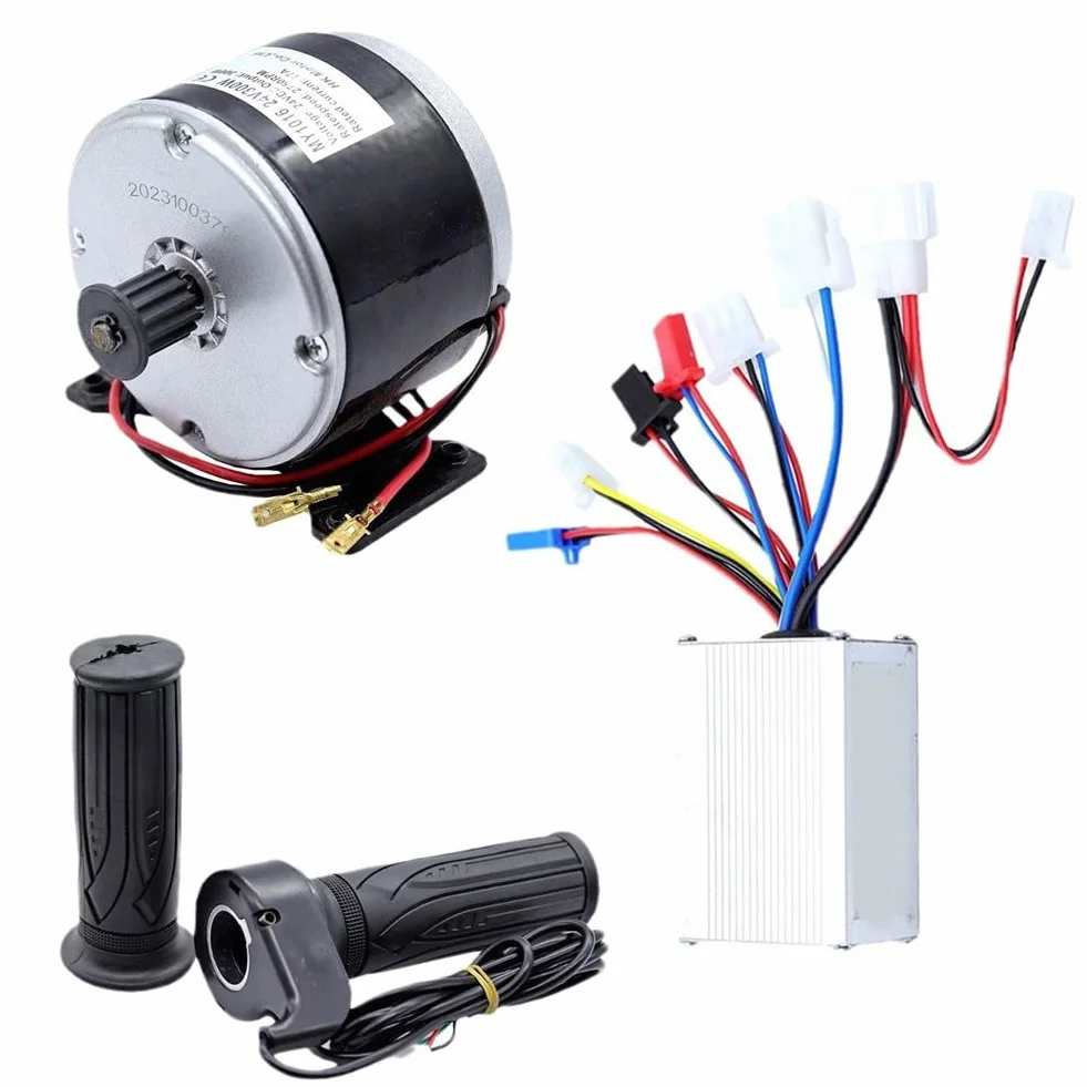Kit de motor de velocidad de bicicleta, kit de conversión de scooter eléctrico de 24 V 250 W con agarre de goma suave para bicicletas, scooters, triciclos (controlador de 24 V 250 W)