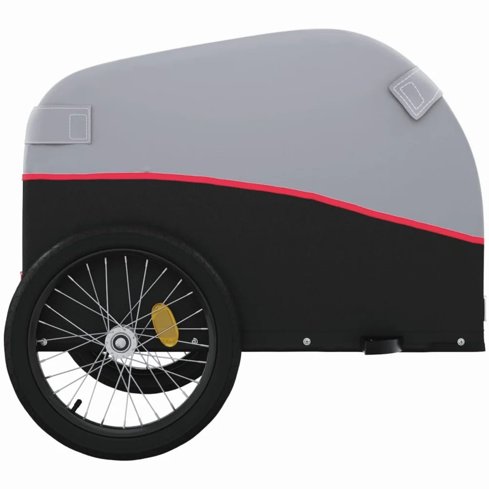 Remolque de bicicleta negro y azul de hierro con tela Oxford, carga de carga, barra de tracción y bandera de seguridad para equipaje, compras, exterior y familia