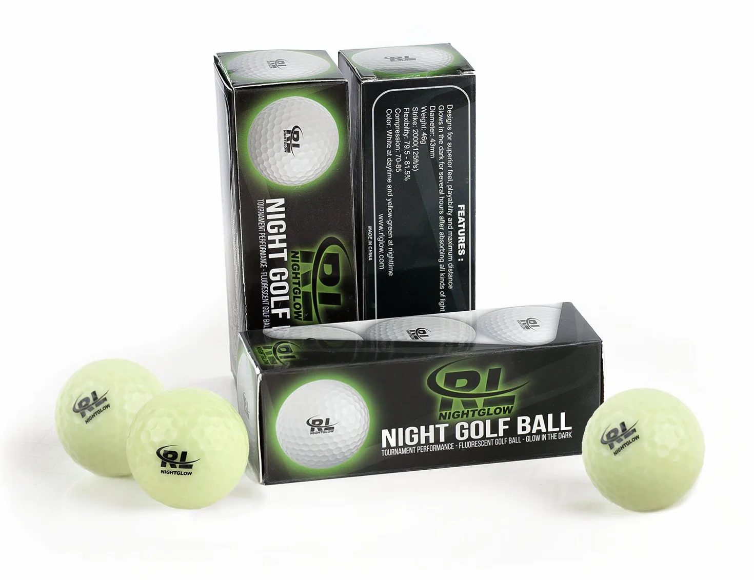 R&L Pelotas de Golf Brillantes Fluorescentes para Deportes Nocturnos