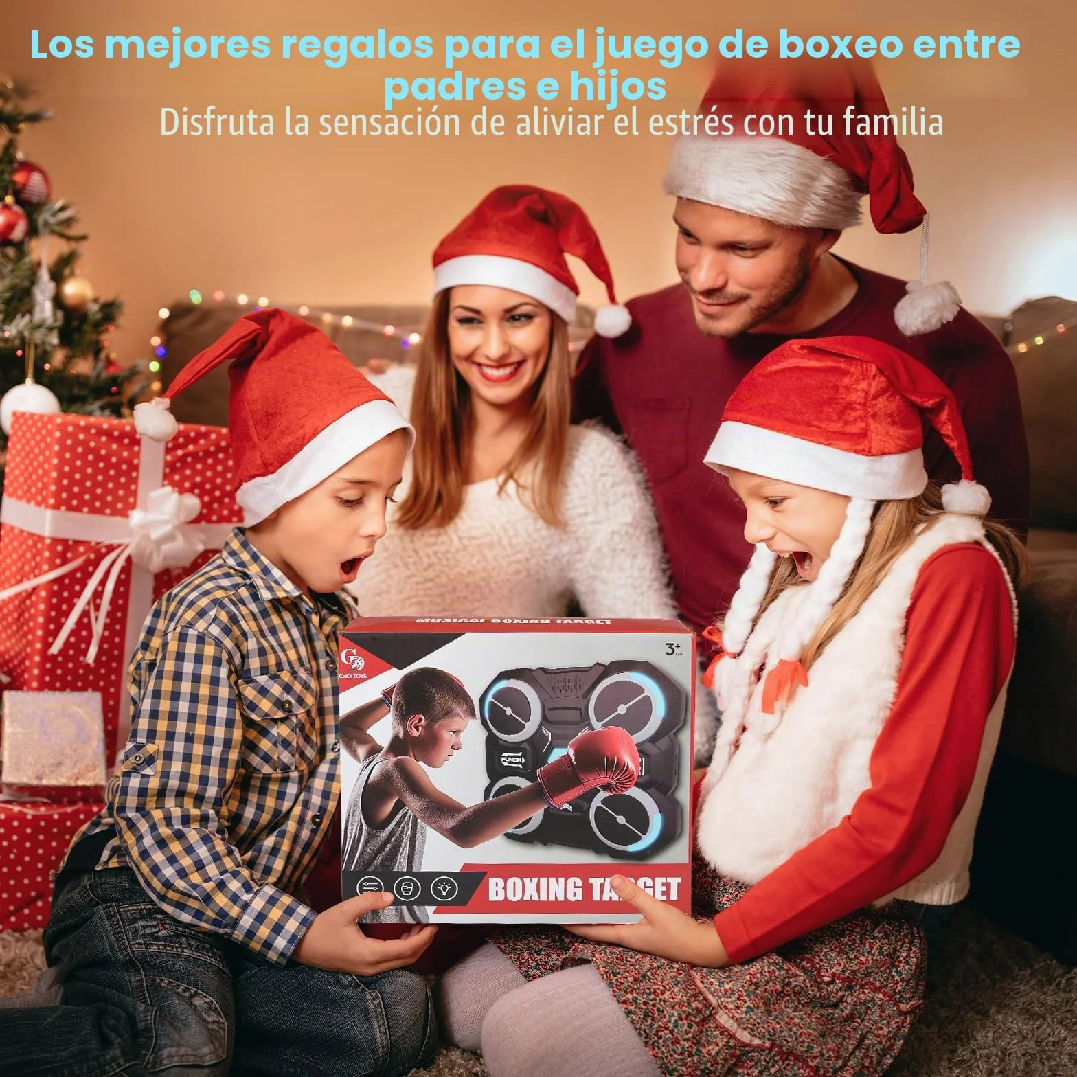 xinrongda Máquina De Boxeo Musical con Guantes De Boxeo, Boxeo Pared con Musica Entrenamiento En Casa Inteligente con Iluminación Led, Luces Al Ritmo De La Música Apto Adultos y Jovenes