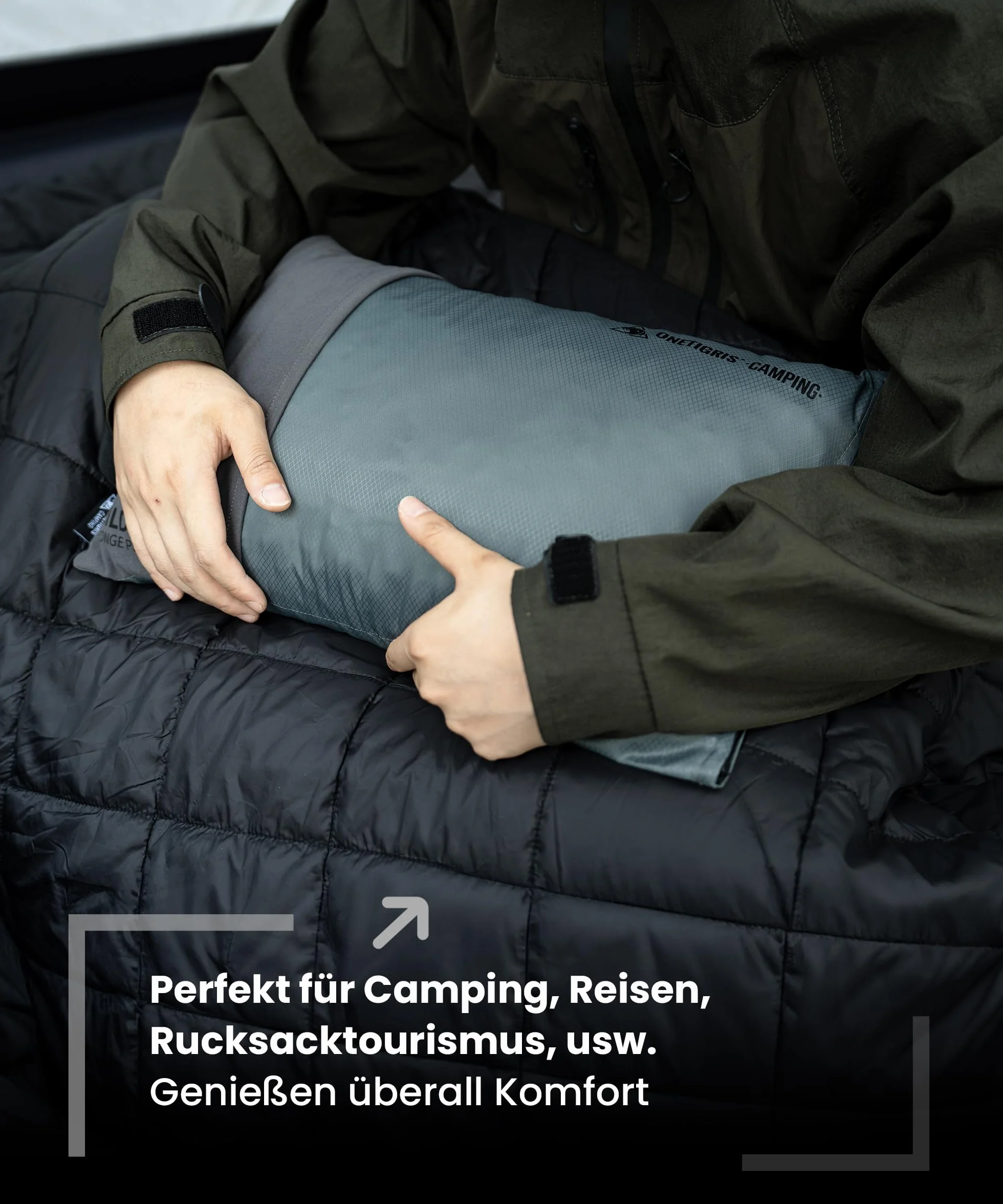 OneTigris Almohada de espuma viscoelástica para acampada