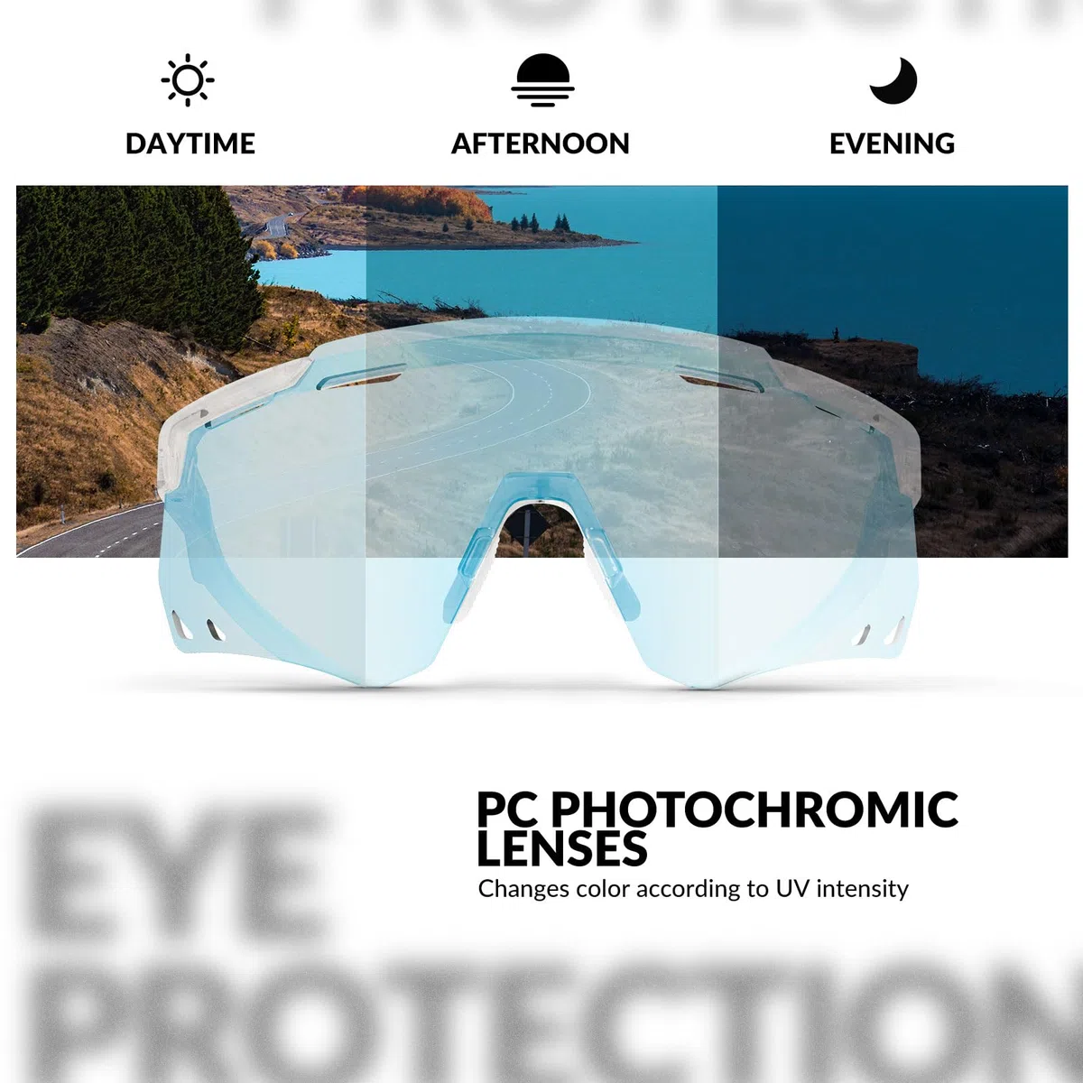 ROCKBROS Gafas Ciclismo Fotocromáticas TR90 Montura para Hombre Mujer, Gafas Bicicleta UV400 Protección Gafas de Sol Deportivas para MTB Running Escalada Deportes al Aire Libre